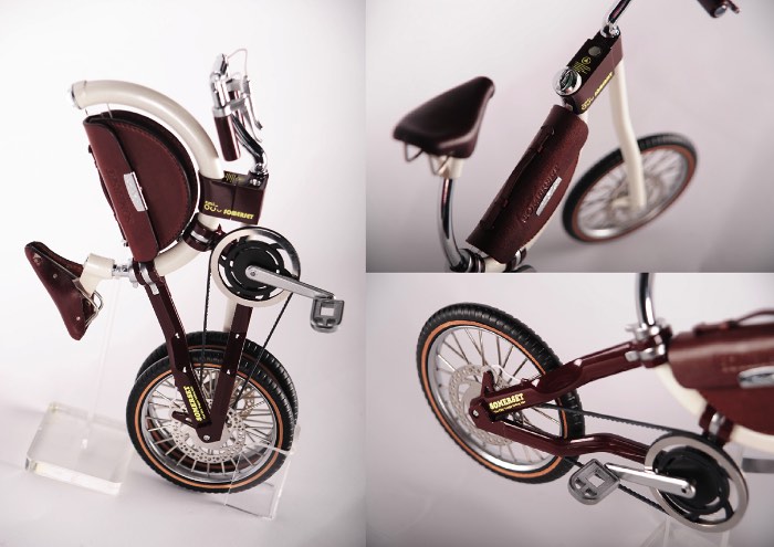Não sei ao certo se essa bicicleta da Somerset ainda pode ser considerada uma bike. Afinal, essa é a menor bicicleta dobrável que já vi e seu visual baseado em uma forma que me lembra uma ferradura, deixa tudo ainda mais estranho. Mas é isso que transforma essa bicicleta em algo especial.