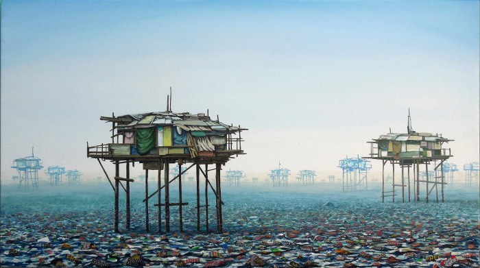 Jeff Gillette é um artista cujas pinturas seguem uma estética que analisa e estuda os padrões visuais e a estruturas criadas pelos seres humanos. Mas seu foco não é a arquitetura das grandes cidades, repletas de prédios cobertos de vidro e casa com varandas e vasos de plantas. Seu foco é outro: as favelas da América do Sul e da Índia. Para o artista, existe algo caótico e desesperador na aparência desses locais e é essa honestidade crua que transformaram esses locais no foco do seu trabalho. 
