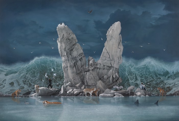 Observar as pinturas criadas por Joel Rea é como viajar no tempo para uma época onde o romantismo ainda fazia sentido como estilo artístico. Foi nesse movimento artístico que encontrei mais detalhes em comum com o que o artista australiano produz. Mas, seu trabalho é mais complexo do que isso. Tanto que ele resolveu chamar seu estilo de pinturas de Surrealismo Contemporâneo e, por incrível que pareça, isso faz muito sentido. 
