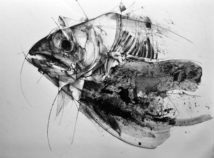 Nas tragédias clássicas, a existência do herói é forjada pela sua morte. E o trabalho de Eric Lacombe parece mostrar a mesma coisa. Nas ilustrações e pinturas desse artista francês você consegue enxergar uma ansiedade pela morte que carrega um certo ar de heroísmo. Ar esse que mostra um certo olhar em direção ao seu próprio fim. Como se o artista estivesse mostrando apenas o que ele sabe que vai acontecer em breve.