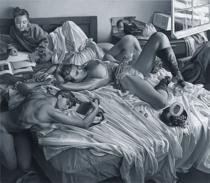 O trabalho de Jamie Adams é feito inspirado pelas coisas que ele gosta de olhar. Entre elas estão sua esposa, seus filhos, outras pinturas, corpos, cinema e mulheres. Por culpa disso, seus quadros acabam funcionando como uma memória pessoal, uma forma de representar as suas impressões pessoais mais íntimas.