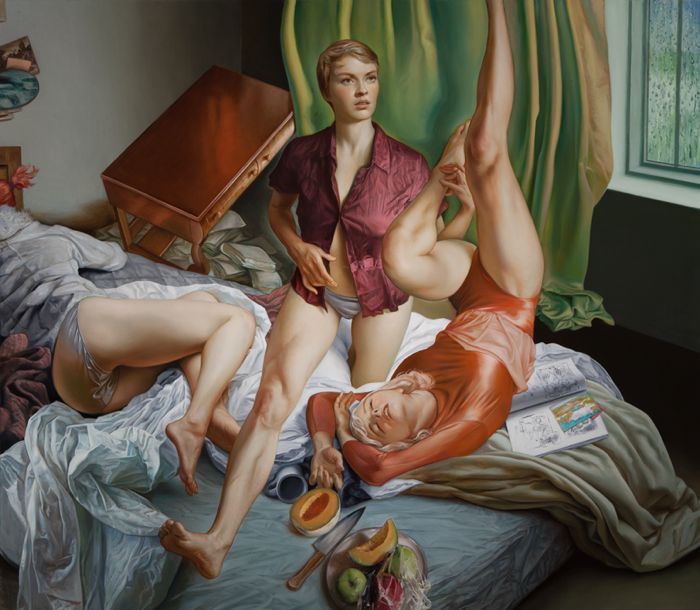 O trabalho de Jamie Adams é feito inspirado pelas coisas que ele gosta de olhar. Entre elas estão sua esposa, seus filhos, outras pinturas, corpos, cinema e mulheres. Por culpa disso, seus quadros acabam funcionando como uma memória pessoal, uma forma de representar as suas impressões pessoais mais íntimas.
