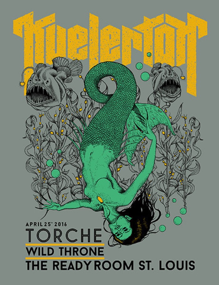Britta Buescher é uma designer, ilustradora e artista de poster de rock e foi assim que eu conheci o trabalho dela. Foi através desse poster do Kvelertak que resolvi investigar o autor do material e me deparei com o portfolio da designer, repleto de mais posters, arte e muito design. Aqui, vou ficar focado apenas nos posters e na arte mas você pode ver mais do seu trabalho direto no link no final desse artigo.