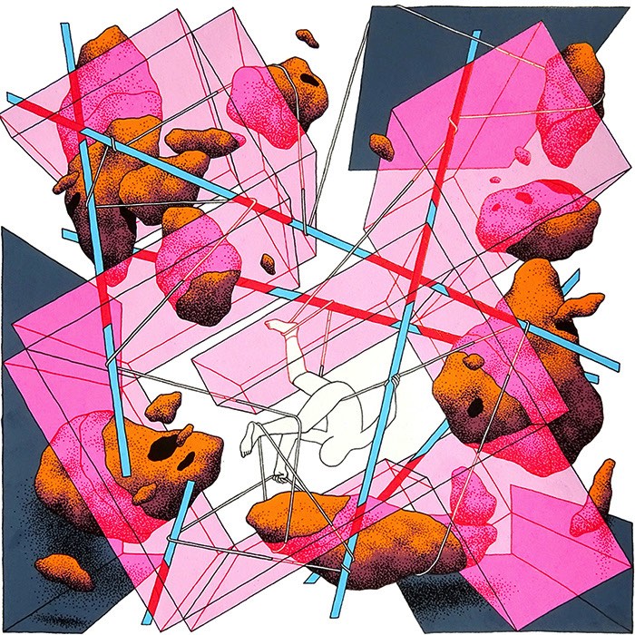 Baseado em Rotterdam, o ilustrador e artista Daan Botlek cria personagens e objetos geométricos que parecem quebrar as regras da gravidade e da perspectiva. As ilustrações que você poderá ver logo abaixo são feitas usando muita tinta e canetas posca e suas composições são vívidas e repletas de detalhes. Além de seus personagens, figuras sem rosto que andam pelo mundo e que, muitas vezes, interagem com essas formas como se eles fizessem parte de um mesmo mundo.
