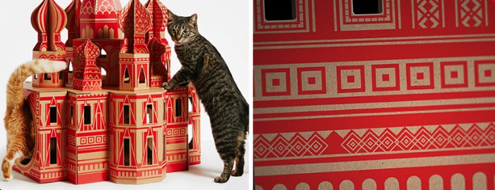 Caixas de Papelão para Gatos Cheios de Estilo - Nunca irei entender por que que gatos gostam tanto de caixas de papelão. Mas gatos amam essas caixas e, se você tem um gato em casa, tenho certeza de que você tem ou já teve uma caixa no meio da sala de casa. Sou daqueles que odeia essas coisas bagunçando minha casa e por isso mesmo adorei a proposta do pessoal do estúdio Poppy Cats de Amsterdam.