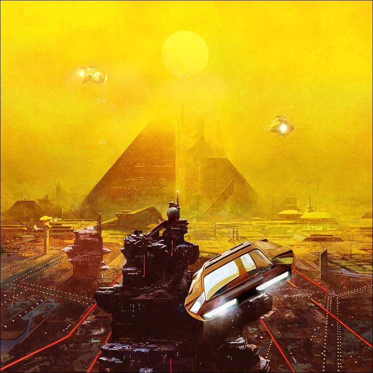 Nas ilustrações de Dan McPharlin, seres humanos parecem se proteger de um sol que está prestes a explodir. Eles estão protegidos por um uniforme espacial que parece filtrar o ar que está ao redor deles e onde eles estão não parece ser dos lugares mais amigáveis. Esses cenários inóspitos só podem ser vistos através de visores e capacetes e nunca iremos descobrir todos os segredos dessas estranhas paisagens. 