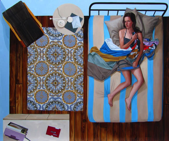 Nas pinturas de Karen Ann Myers, o quarto das mulheres é um ambiente quase sagrado. Um local que existe em todas as suas pinturas e, mesmo não sendo reais, refletem o que a artista acredita que passa na cabeça da maioria das mulheres. 