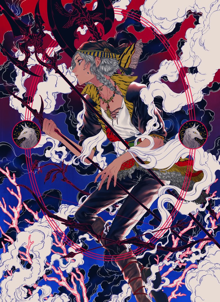 Ha Gyung-Lee cria ilustrações que seguem uma estética inspirada pela arte japonesa, seus mangas e seu folclore com um visual que parece ter pitadas das referências da Art Deco. 