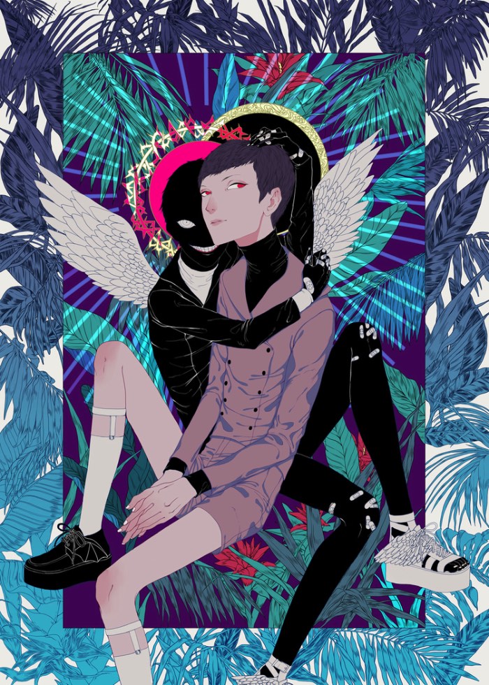 Ha Gyung-Lee cria ilustrações que seguem uma estética inspirada pela arte japonesa, seus mangas e seu folclore com um visual que parece ter pitadas das referências da Art Deco. 