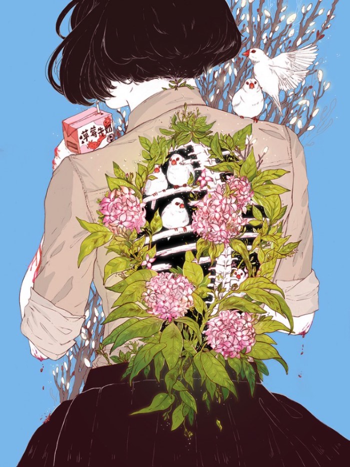 Existem algumas imagens que ficam com você depois de vê-las pela primeira vez. Foi isso que aconteceu comigo quando me deparei com o society6 da ilustradora Aster Hung. Tudo isso pela peculiar combinação de horror e beleza que ela mostra em seu portfólio. 