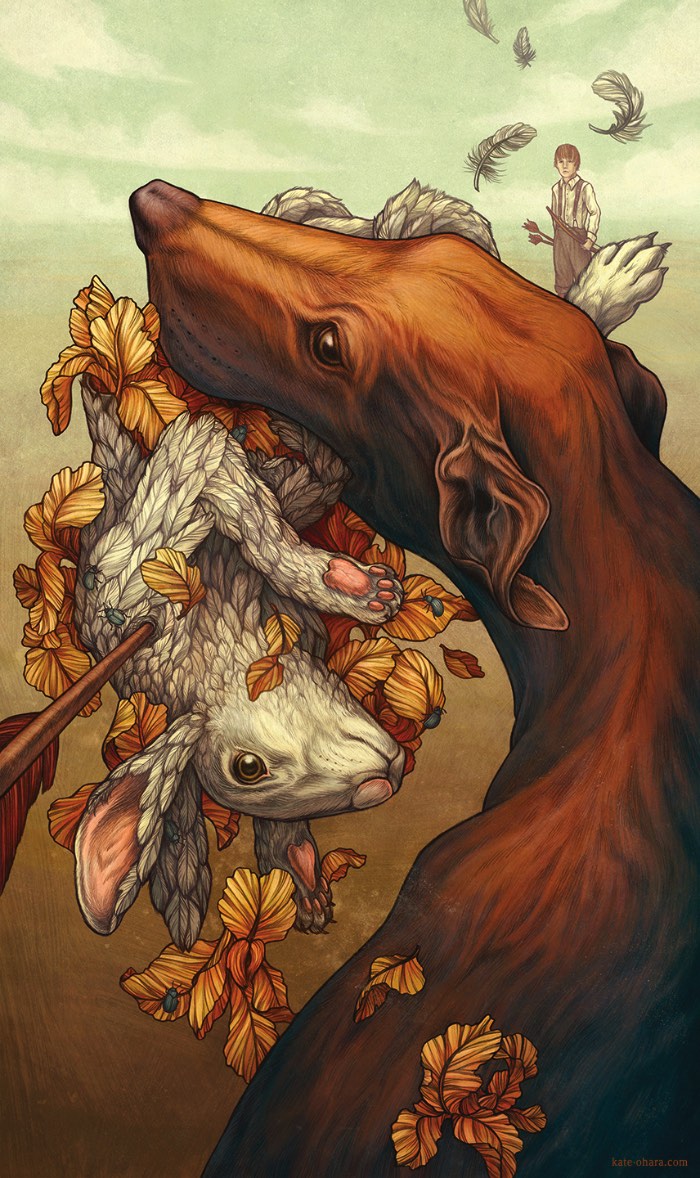 Kate O'Hara é o nome da ilustradora cujos trabalhos você vai ver aqui. Seu portfólio é repleto de belíssimos exemplos de desenhos de animais que, várias vezes, se misturam com a natureza numa espécie de chamado selvagem que tem resultados visuais bem interessantes. Seus traços orgânicos e suas combinações de cores, somados aos temas que ela usa, fazem com que seu portfólio de ilustração seja um dos mais interessantes que vi nas últimas semanas. 