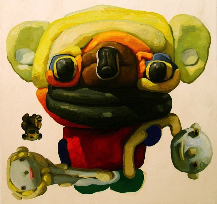 Peter Opheim é um artista cujo foco de suas pinturas é composto de bonecos de massinha. Bonecos de massinha de um jeito bem infantil e com todos os detalhes errados que uma criança faria enquanto experimenta com arte. Suas pinturas acabam se tornando janelas para um mundo que é habitado por figuras e personagens nada convencionais que vivem entre a imaginação das crianças e as emoções dos adultos. 