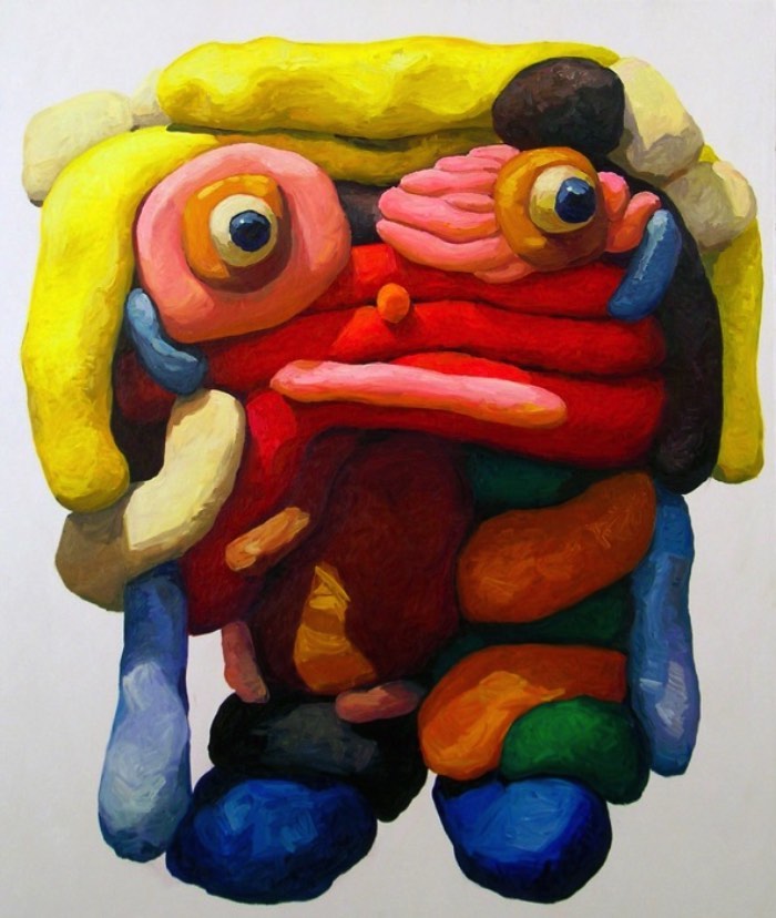 Peter Opheim é um artista cujo foco de suas pinturas é composto de bonecos de massinha. Bonecos de massinha de um jeito bem infantil e com todos os detalhes errados que uma criança faria enquanto experimenta com arte. Suas pinturas acabam se tornando janelas para um mundo que é habitado por figuras e personagens nada convencionais que vivem entre a imaginação das crianças e as emoções dos adultos. 