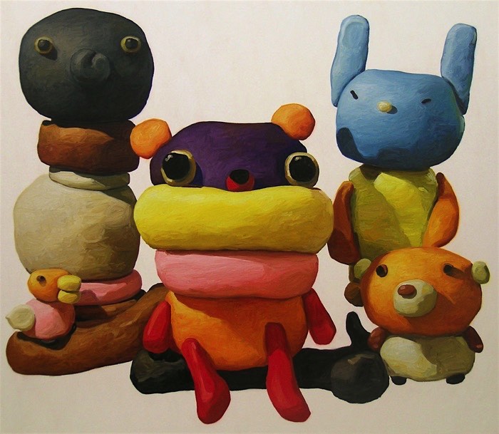 Peter Opheim é um artista cujo foco de suas pinturas é composto de bonecos de massinha. Bonecos de massinha de um jeito bem infantil e com todos os detalhes errados que uma criança faria enquanto experimenta com arte. Suas pinturas acabam se tornando janelas para um mundo que é habitado por figuras e personagens nada convencionais que vivem entre a imaginação das crianças e as emoções dos adultos. 