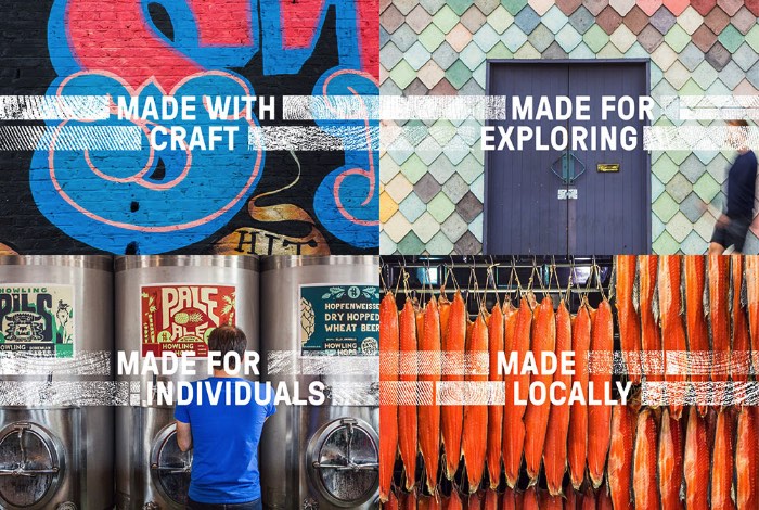 O pessoal do Jack Renwick Studio foram os responsáveis pelo nome, identidade visual e campanha de lançamento do empreendimento imobiliário conhecido como Carpenters Wharf na região de Fish Island em Londres. A idéia da marca era de capturar a estética da construção enquanto refletia o espírito do local. Afinal, Fish Island é conhecida em Londres pela sua história industrial e pela suas comunidades criativas, onde vivem e trabalham centenas de artistas. Além de bares, restaurantes, cervejarias e galerias de arte.