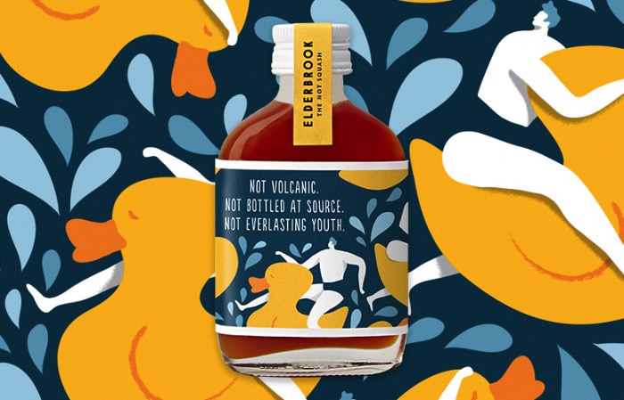 A Elderbrook Drinks surgiu em 2015, quando David Folkman e Craig Jones resolveram sair dos seus empregos na Innocent Drinks para criar a empresa dos seus sonhos. Para fazer tudo direitinho, eles chamaram o pessoal da & SMITH e We All Need Words para criar o visual dessa empresa e foi assim que fomos presenteados com as belíssimas embalagens ilustradas que você pode ver aqui nesse artigo. 