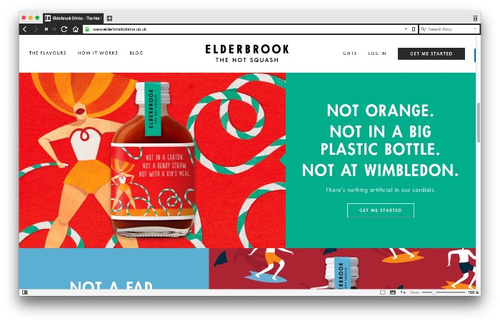 A Elderbrook Drinks surgiu em 2015, quando David Folkman e Craig Jones resolveram sair dos seus empregos na Innocent Drinks para criar a empresa dos seus sonhos. Para fazer tudo direitinho, eles chamaram o pessoal da & SMITH e We All Need Words para criar o visual dessa empresa e foi assim que fomos presenteados com as belíssimas embalagens ilustradas que você pode ver aqui nesse artigo. 