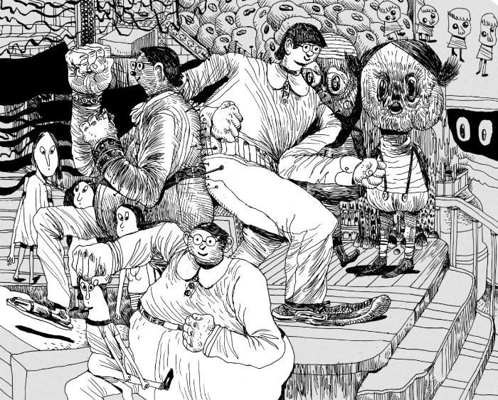 Erik Svetoft é um artista, ilustrador e animador sueco que parece gostar muito de usar linhas. E ele usa dessas linhas de uma forma visceral, agressiva e bem crua. Criando assim composições que podem ser descritas de forma grotesca mas que, mesmo assim, são repletas de narrativas particulares. Ao observar o portfólio dele você pode ver que ele acabou desenvolvendo um estilo próprio e não é todo dia que vemos algo assim.