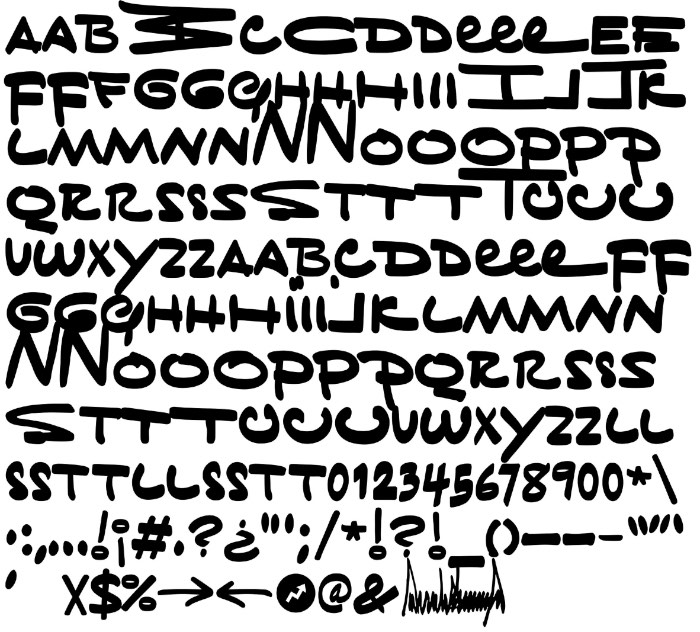 Tiny Hand é o nome da fonte criada pelo designer Mark Davis a pedido do pessoal do Buzzfeed. Inspirada na letra de mão do candidato a presidência dos Estados Unidos e pseudo milionário Donald Trump, essa fonte foi criado especialmente para um artigo editorial satirizando com suas anotações de pós debate.