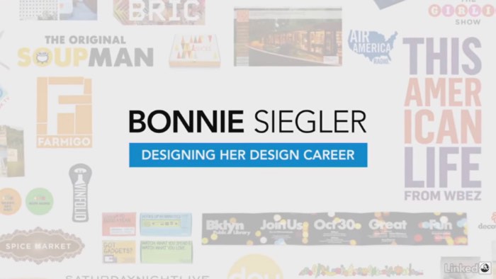 Bonnie Siegler é uma designer americana que fez seu próprio caminho, sua carreira. E ela fez isso quebrando todas as regras do design. Ela começou sua carreira na MTV, no início dos anos oitenta, com uma ligação para a empresa e uma oferta de trabalho. Foi assim que tudo começou. 