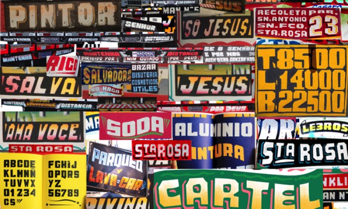 Mantenha Distância é o nome da fonte criada pelo designer brasileiro Rafael Hoffman, inspirada pelo lettering que é muito comum nas corredeiras e nas lameiras de caminhões por todo o Brasil. Algumas pessoas as chamam de degradês e elas vem com uma base quadrada ou retangular e um traço pesado, cortado nas laterais com linhas retas ou curvas. 