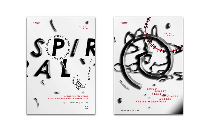 Anton Synytsia é um designer gráfico ucraniano que também trabalha produzindo uma série de festas de techno underground que são conhecidas como ??????. É ai que ele desenvolve seu melhor trabalho de design, repleto de um estilo bem experimental e uma tipografia bem interessante. 