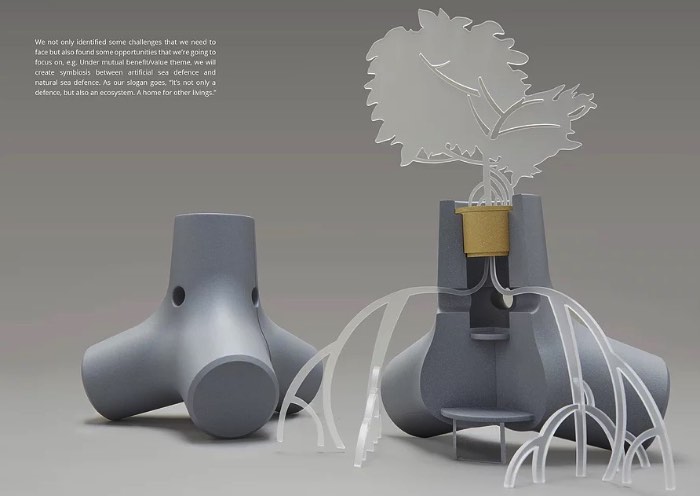 O TetraPot é uma estrutura de concreto feita para ajudar a impedir a erosão causada pelos força do mar nas costas do mundo. A ideia é usá-los para aumentar e preservar os mangues que costumavam cobrir grandes partes da área costeira do planeta.