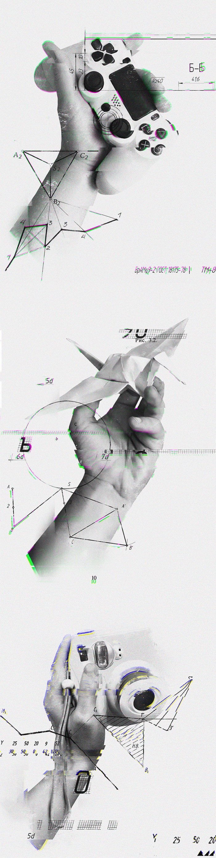 Evgeny Add é um artista digital e ilustrador lá da Sibéria e seu trabalho mistura elementos de pintura foto-realista com glitches digitais e gráficos matemáticos que representam uma realidade distorcida. Ele documenta momentos simples do dia a dia de todo ser humano mas acaba mudando tudo ao acrescentar outros elementos. 