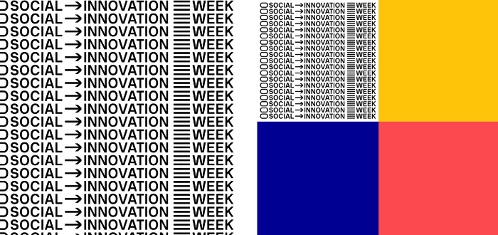 Social Innovation Week é um evento que acontece em São Francisco, na costa oeste dos Estados Unidos. Durante a semana em que o evento acontece, são apresentados novos métodos e conceitos em cinco setores diferentes: energia, comida, cultura, design e meio ambiente. Essa foi a inspiração para a criação da identidade visual do evento, trabalho do designer Aurelio Sánchez Escudero.
