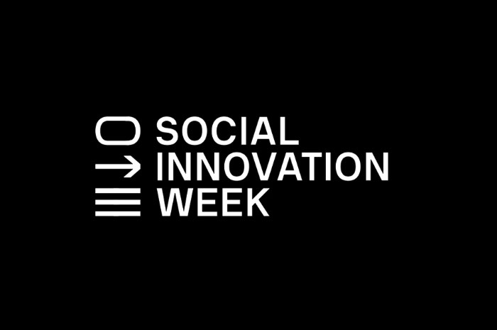 Social Innovation Week é um evento que acontece em São Francisco, na costa oeste dos Estados Unidos. Durante a semana em que o evento acontece, são apresentados novos métodos e conceitos em cinco setores diferentes: energia, comida, cultura, design e meio ambiente. Essa foi a inspiração para a criação da identidade visual do evento, trabalho do designer Aurelio Sánchez Escudero.