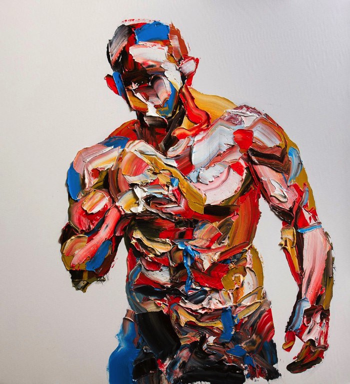 Salman Khoshroo pinta retratos gigantes usando de técnicas de pintura não usadas muito por ai. Esse artista baseado no Teerã cria imagens que parecem estar se movendo na tela, como se elas estivessem derretendo. Para chegar a esses resultados, ele usa uma faca larga e dezenas de blocos de tinta que são esfregados na tela para criar formas diferentes. Só chegando perto que é possível identificar o que foi criado.