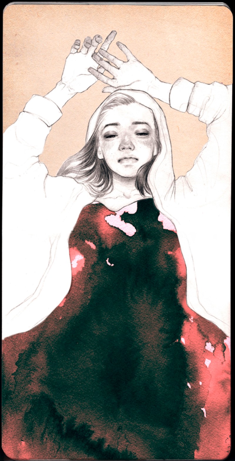Shoko Ishida cria sua ilustrações inspirada pelas histórias, a músicas e a cultura nostáligica do Japão. Seu trabalho é delicado e ao mesmo tempo forte, daqueles que captura sua atenção não somente pelo estilo visual mas pela história que ela consegue contar com apenas um quadro. É algo especial e que pode ser visto com mais frequência na sua série de interpretações de contos de fadas.