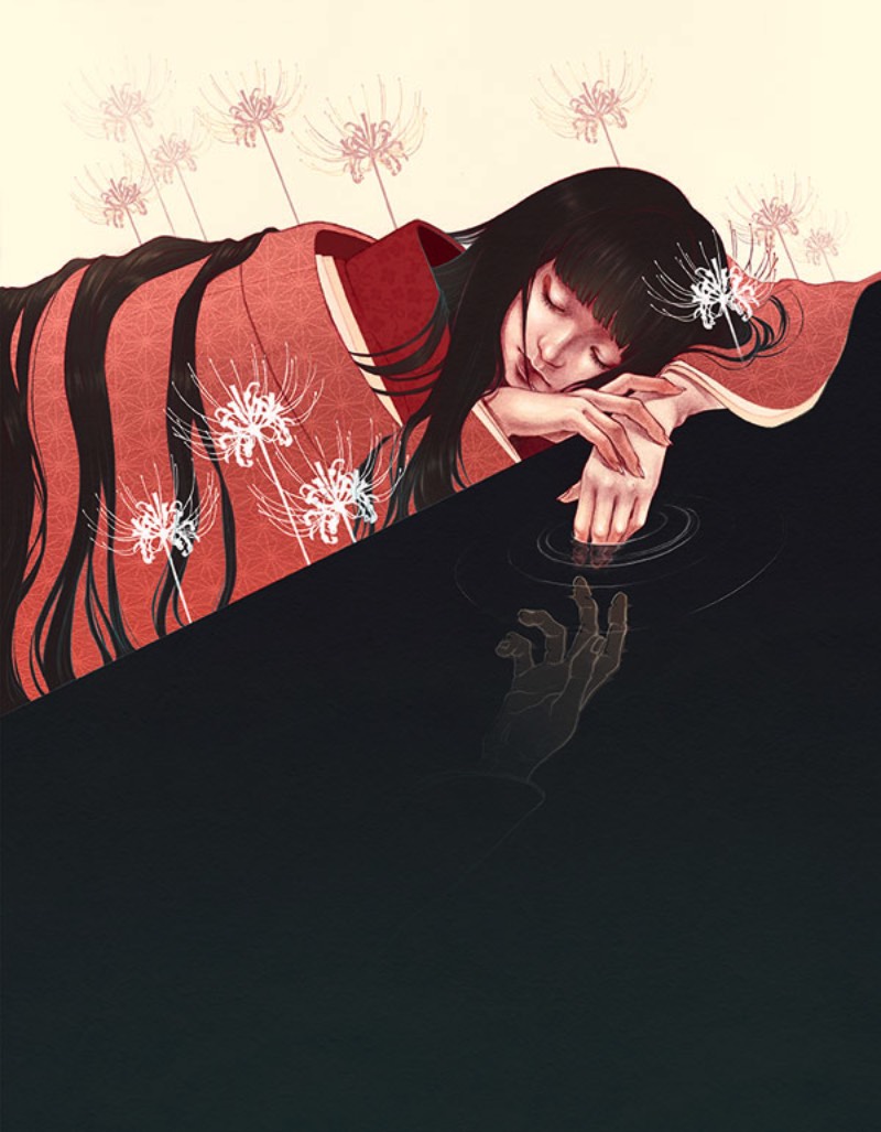 Shoko Ishida cria sua ilustrações inspirada pelas histórias, a músicas e a cultura nostáligica do Japão. Seu trabalho é delicado e ao mesmo tempo forte, daqueles que captura sua atenção não somente pelo estilo visual mas pela história que ela consegue contar com apenas um quadro. É algo especial e que pode ser visto com mais frequência na sua série de interpretações de contos de fadas.