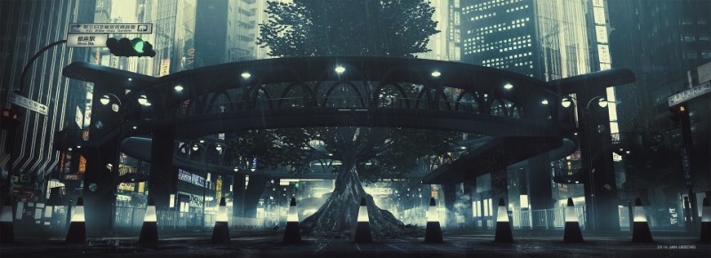 Jan Urschel teve um privilégio fora do comum e conseguiu visitar as filmagens do remake de Ghost in the Shell. Tudo culpa da Paramount Pictures que permitiu que esses artista e ilustrador, baseado em Singapura, tivesse acesso as filmagens e aos departamentos de arte dessa produção no estúdios da Weta. Inspirado pelo que ele viu e pelas suas viagens por Tóquio e Hong Kong, ele decidiu desenhar aquilo que viu com seus toques visuais peculiares. 