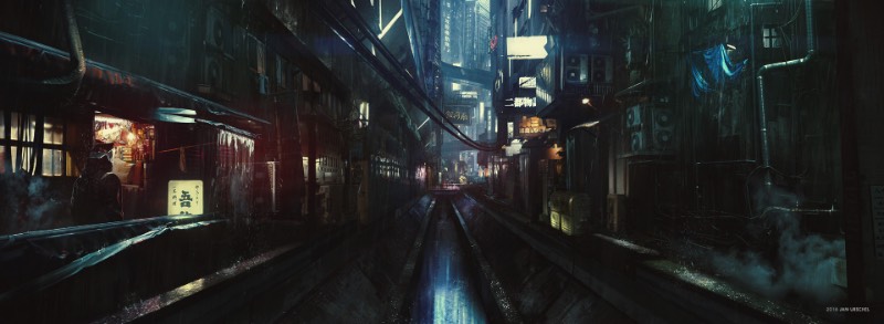 Jan Urschel teve um privilégio fora do comum e conseguiu visitar as filmagens do remake de Ghost in the Shell. Tudo culpa da Paramount Pictures que permitiu que esses artista e ilustrador, baseado em Singapura, tivesse acesso as filmagens e aos departamentos de arte dessa produção no estúdios da Weta. Inspirado pelo que ele viu e pelas suas viagens por Tóquio e Hong Kong, ele decidiu desenhar aquilo que viu com seus toques visuais peculiares. 