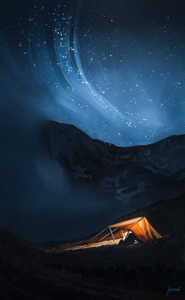 Alena Velichko é mais conhecida no mundo online como Alena Aenami e por suas ilustrações de paisagens que usam de muitas cores e brilhos. Foi isso que me chamou a atenção no portfólio dessa ilustradora digital de Zaporizhia, na Ucrânia. A forma quase expressionista que ela usa em suas ilustrações é o que eu mais gostei aqui. A forma com a qual ela usa de traços e pinceladas fortes e bem definidas para mostrar variações de luzes é algo que eu gostaria muito de saber fazer.