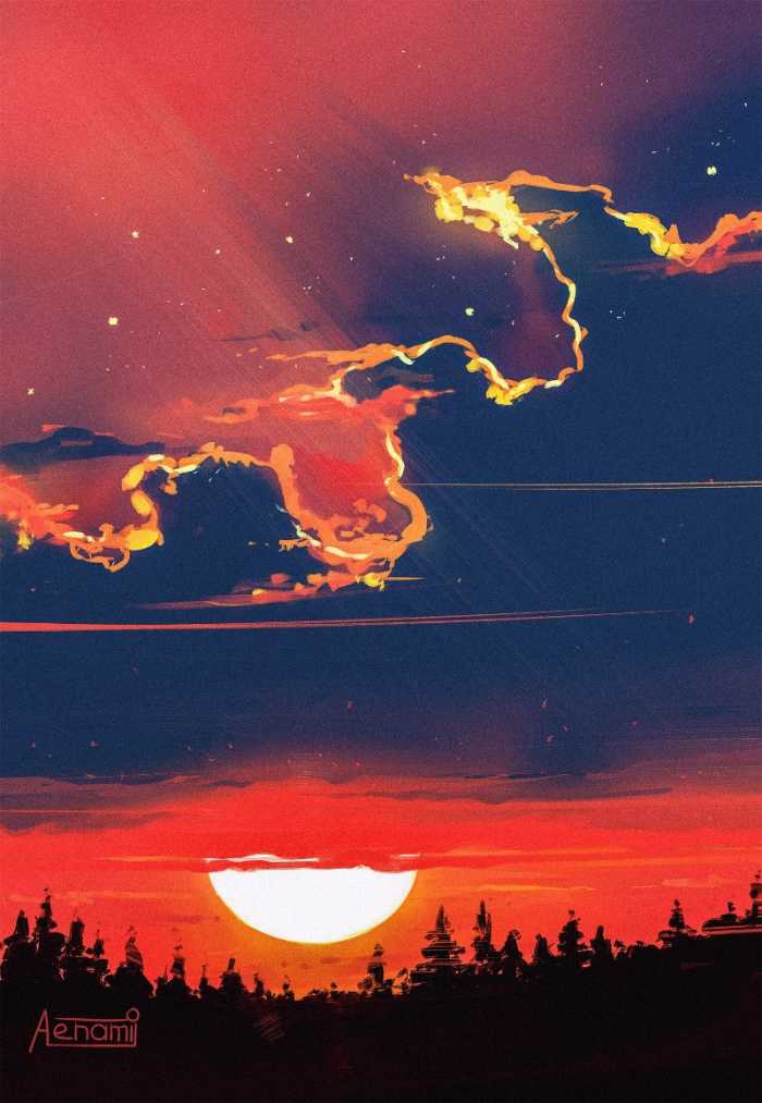 Alena Velichko é mais conhecida no mundo online como Alena Aenami e por suas ilustrações de paisagens que usam de muitas cores e brilhos. Foi isso que me chamou a atenção no portfólio dessa ilustradora digital de Zaporizhia, na Ucrânia. A forma quase expressionista que ela usa em suas ilustrações é o que eu mais gostei aqui. A forma com a qual ela usa de traços e pinceladas fortes e bem definidas para mostrar variações de luzes é algo que eu gostaria muito de saber fazer.
