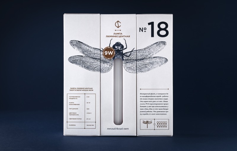 Para criar o visual das novas embalagens da CS Light Bulbs, a designer bielorussa Angelina Pischikova seguiu a direção das origens da eletricidade com Thomas Edison e resolveu explorar a etimologia dos insetos. Misturando isso tudo, ela acabou criando uma embalagem com um design fora do comum e que parece, quase ser, colecionável.