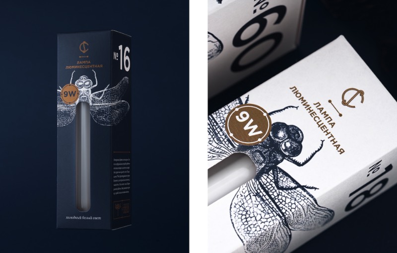 Para criar o visual das novas embalagens da CS Light Bulbs, a designer bielorussa Angelina Pischikova seguiu a direção das origens da eletricidade com Thomas Edison e resolveu explorar a etimologia dos insetos. Misturando isso tudo, ela acabou criando uma embalagem com um design fora do comum e que parece, quase ser, colecionável.