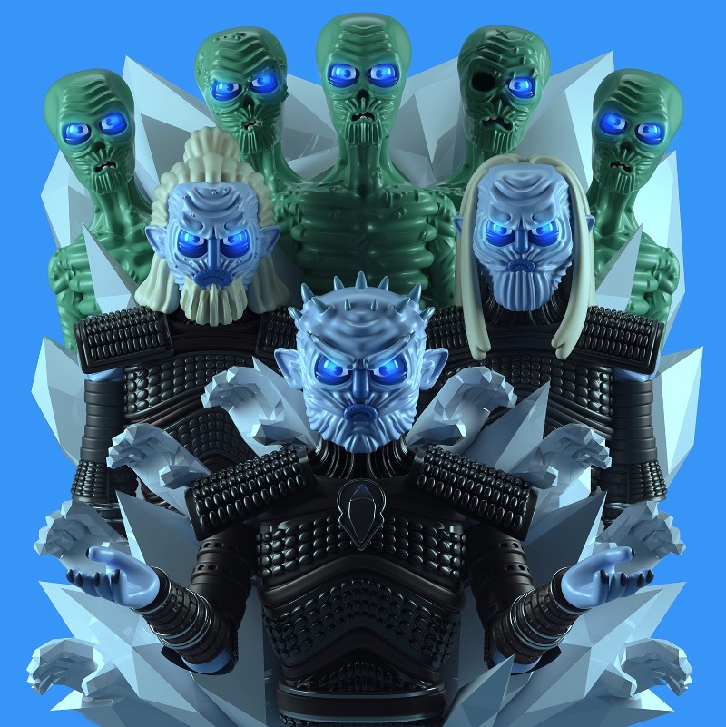 El Grand Chamaco é um artista mexicano com um trabalho 3D bem autoral e com um visual bem interessante. Como muitos de nós, ele é fã da novela de dragão conhecida como Game of Thrones e resolveu recriar alguns dos seus personagens favoritos utilizando suas técnicas. Foi assim que ele chegou nas imagens que podemos ver abaixo, seguindo o visual desses personagens na sexta temporada dessa série da HBO.