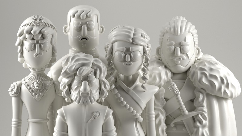 El Grand Chamaco é um artista mexicano com um trabalho 3D bem autoral e com um visual bem interessante. Como muitos de nós, ele é fã da novela de dragão conhecida como Game of Thrones e resolveu recriar alguns dos seus personagens favoritos utilizando suas técnicas. Foi assim que ele chegou nas imagens que podemos ver abaixo, seguindo o visual desses personagens na sexta temporada dessa série da HBO.