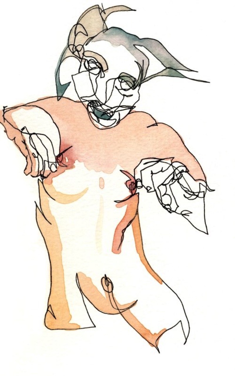 Girls é uma série de ilustrações feitas de contornos femininos onde Katie Dunkle explora a sensualidade do corpo da mulher. Para criar esses desenhos, a artista analisa e examina a fotografia pornográfica amadora e, sem olhar, ela reproduz aquilo que ela viu de uma forma abstrata. Tudo isso é feito em uma linha contínua, criada usando tinta, grafite e aquarelas. 