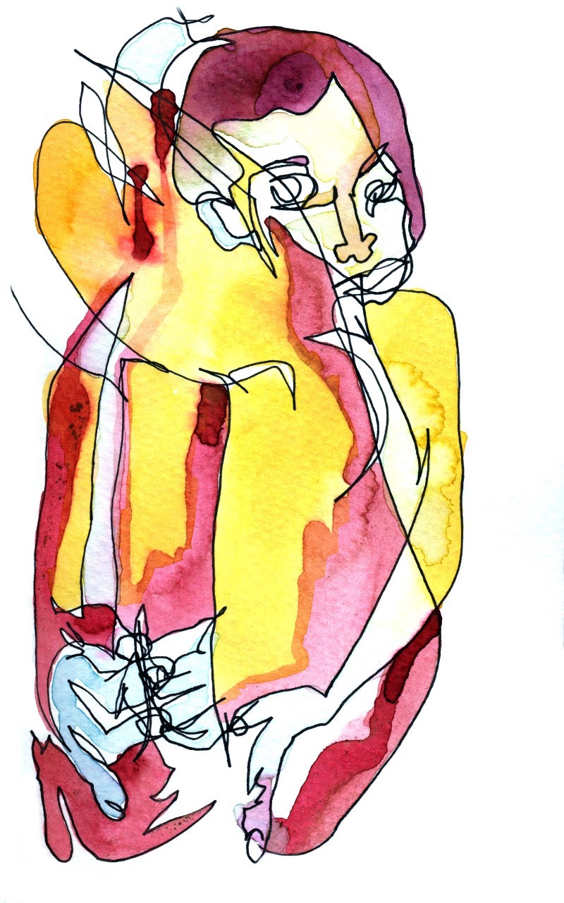 Girls é uma série de ilustrações feitas de contornos femininos onde Katie Dunkle explora a sensualidade do corpo da mulher. Para criar esses desenhos, a artista analisa e examina a fotografia pornográfica amadora e, sem olhar, ela reproduz aquilo que ela viu de uma forma abstrata. Tudo isso é feito em uma linha contínua, criada usando tinta, grafite e aquarelas. 