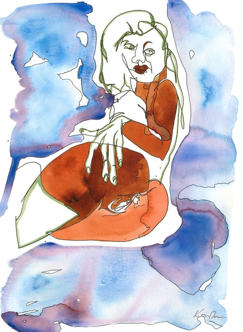 Girls é uma série de ilustrações feitas de contornos femininos onde Katie Dunkle explora a sensualidade do corpo da mulher. Para criar esses desenhos, a artista analisa e examina a fotografia pornográfica amadora e, sem olhar, ela reproduz aquilo que ela viu de uma forma abstrata. Tudo isso é feito em uma linha contínua, criada usando tinta, grafite e aquarelas. 