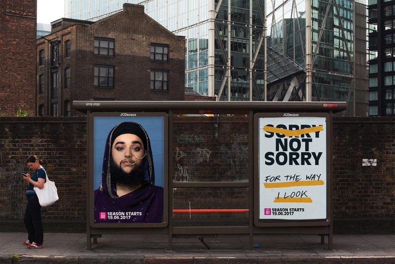 Sorry Not Sorry For Being Me é uma campanha de identidade que usa de uma plataforma de auto expressão para contar histórias de como essas pessoas convivem com o mundo. Criação de Thomas Humeau da Mother Design para a BBC Three, essa campanha foi feita para mostrar a visão desse canal de televisão e engajar a audiência do mesmo através de uma campanha poderosa e significativa de identidade e personalidade. 