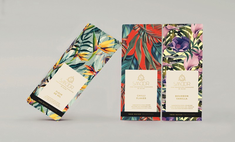 As Embalagens cheias de Ilustracoes Botânicas que a Bloombox Brand Engineers criou para a Smoor Chocolates 0