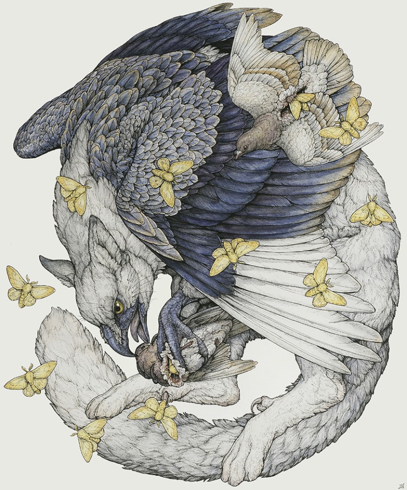 Mitologia, biologia, cosmologia e o simbolismo dos animais, esses sempre foram os tópicos que a artista americana Lauren Marx teve curiosidade. Sua atração por esses tópicos acabou levando ela a criar imagens e ilustrações que combinem todos esses elementos de um jeito que demonstre como ela enxerga a forma com a qual eles se misturam. Um argumento visual sobre a interconectividade da vida. 