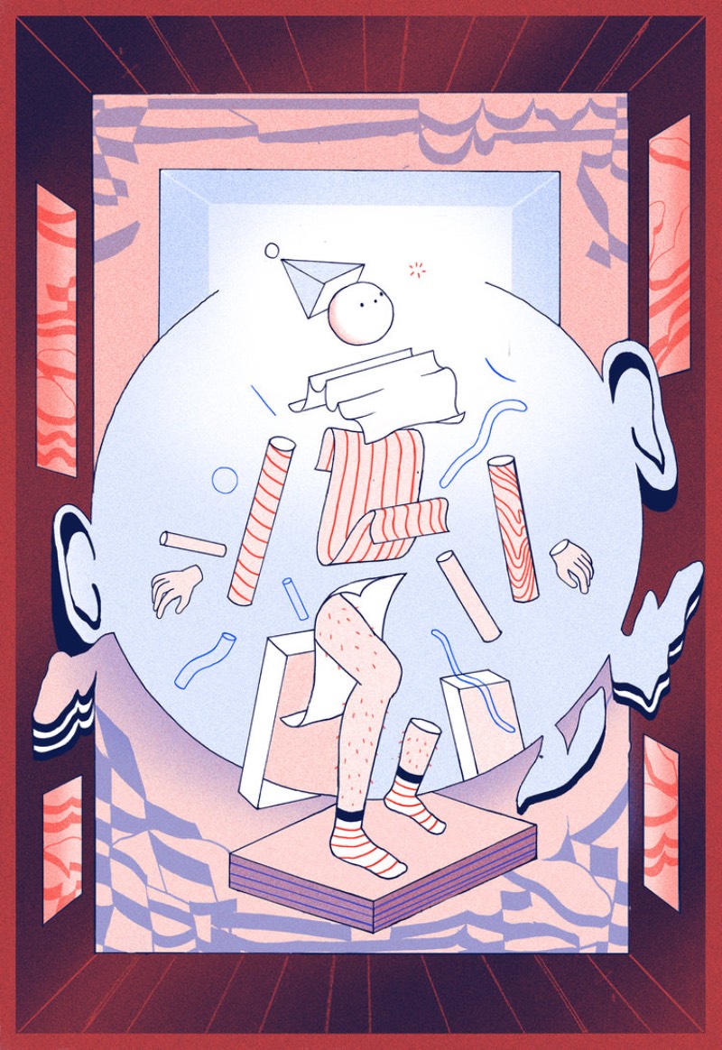 Dalbert B. Vilarino é um ilustrador freelancer canadense baseado em Toronto, onde nasceu e cresceu. Seu portfólio é repleto de trabalhos que parecem estudar a fragmentação e a distorção do corpo humano, do espaço e de objetos físicos. Foi isso que me chamou a atenção no portfólio dele assim que me deparei com um artigo na Interna Magazine. 
