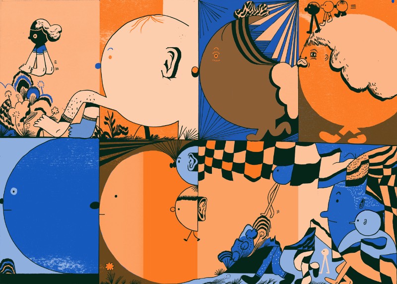 Dalbert B. Vilarino é um ilustrador freelancer canadense baseado em Toronto, onde nasceu e cresceu. Seu portfólio é repleto de trabalhos que parecem estudar a fragmentação e a distorção do corpo humano, do espaço e de objetos físicos. Foi isso que me chamou a atenção no portfólio dele assim que me deparei com um artigo na Interna Magazine. 