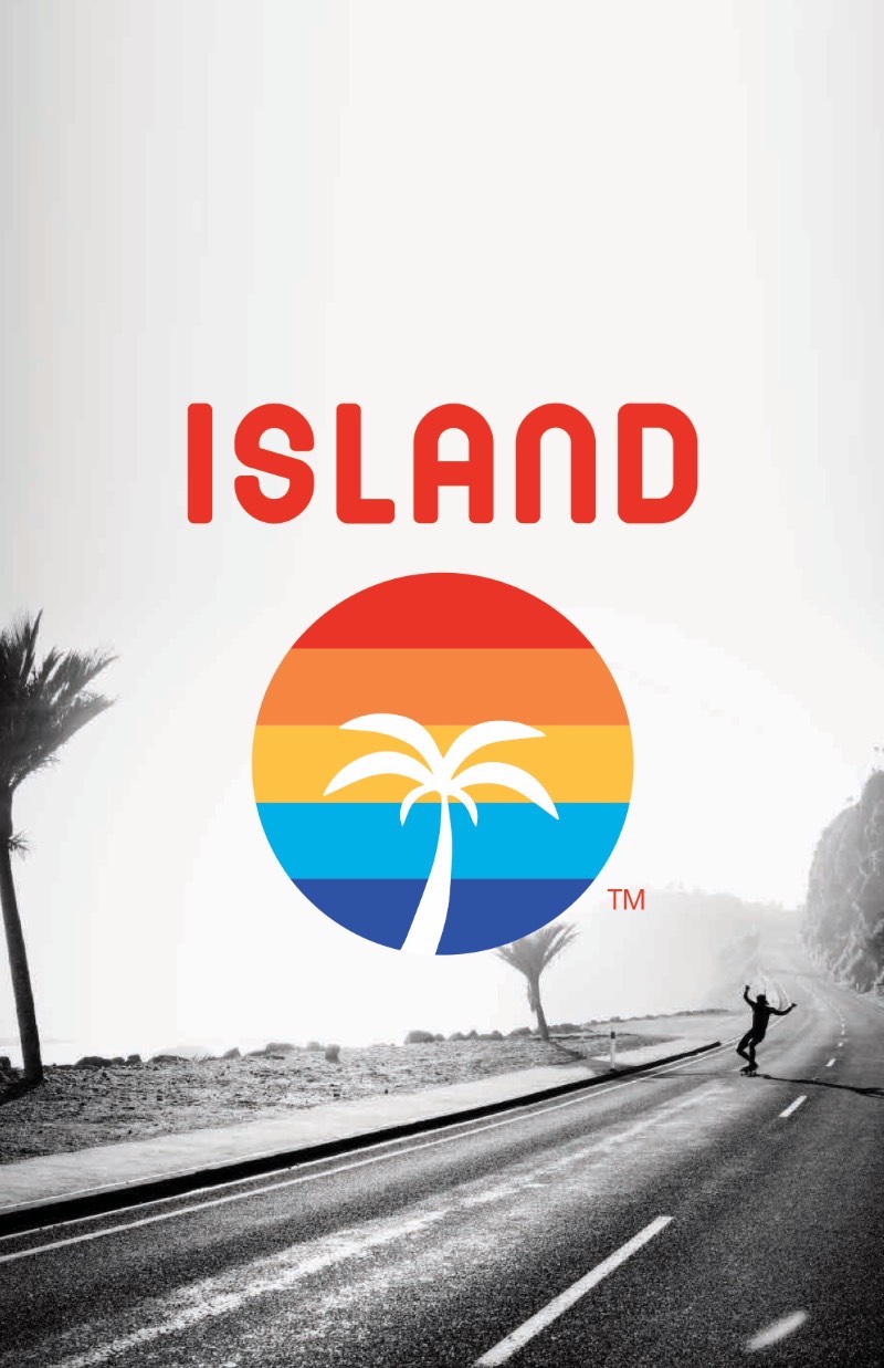 Existe alguma coisa no na simplicidade e na estética da identidade visual da Island que me leva direto para os filmes que já vi sobre a Costa Oeste Norte Americana. Essa marca de cigarros de maconha resolveu adotar tudo que você já pensou sobre a Califórnia como elemento visual e fez isso com primores. 